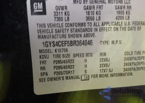 2011 Cadillac Escalade Premium z USA, uszkodzony, nr VIN 1GYS4CEF5BR364046